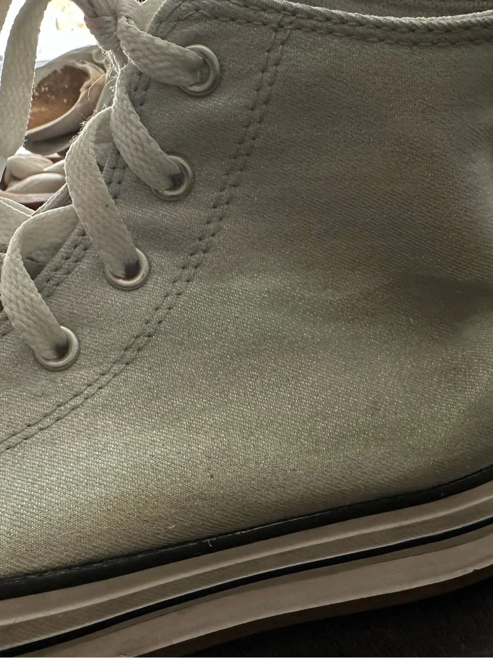 Converse High-Top Sneakers in Light Gray and White